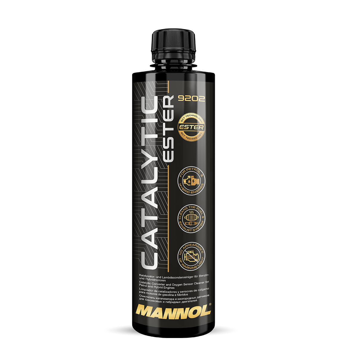 NETTOYANT  CATALYSEUR ESSENCE+SYSTEME D'INJECTION +AMELIORE LA COMBUTION450 ML/30L MANNOL