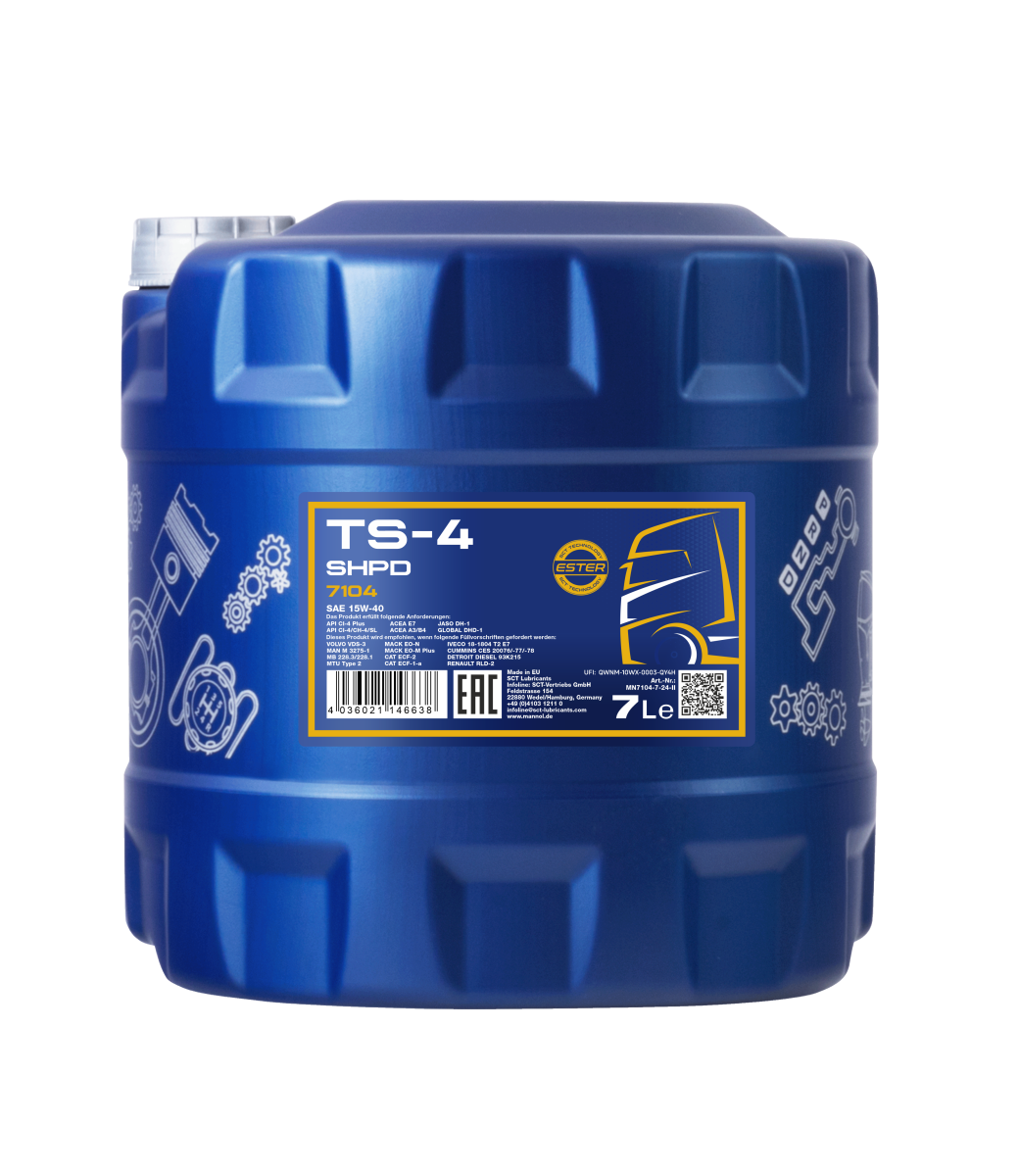 HUILE MOTEUR 15W40 7L TS-4 SHPD 7104 MANNOL